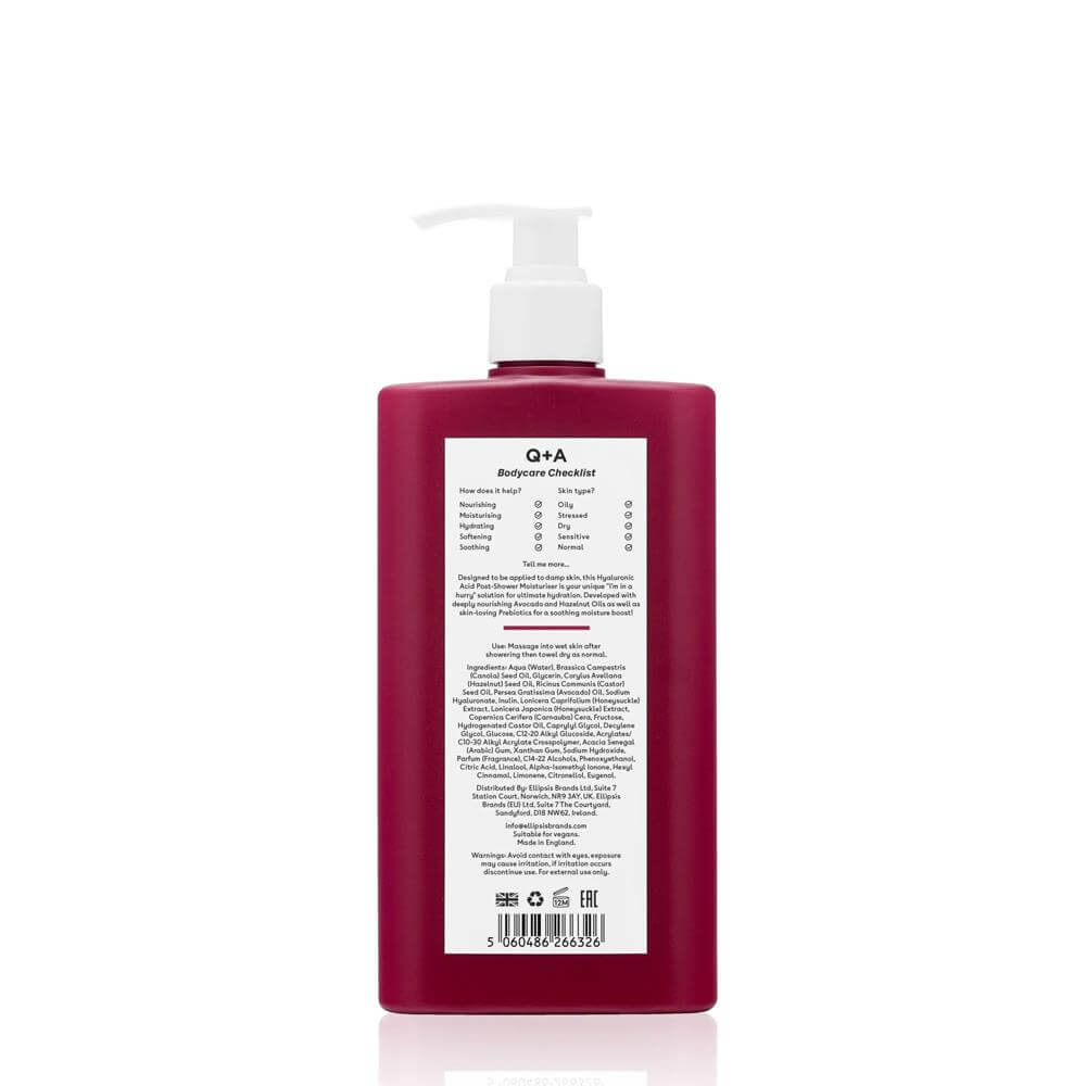 Q+A Hyaluronic Acid Post Shower Moisturiser 250ml